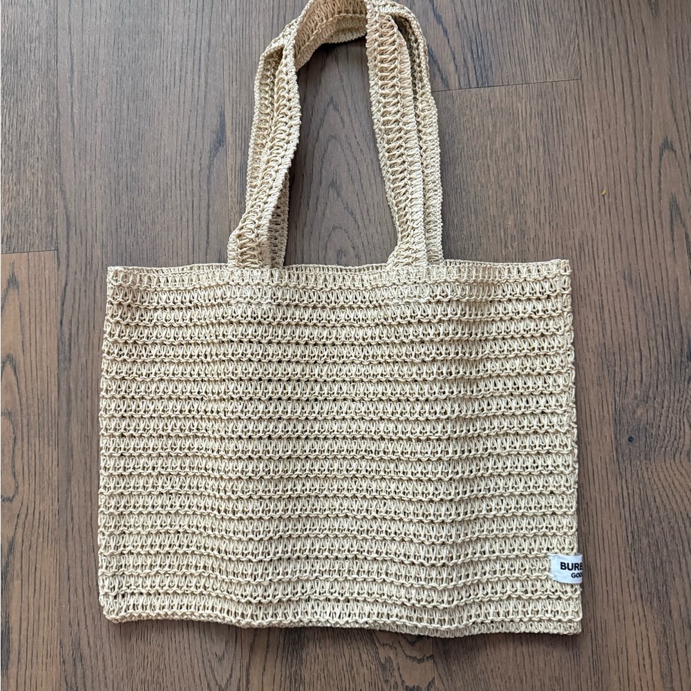 Burberry Beige straw Tote Bag